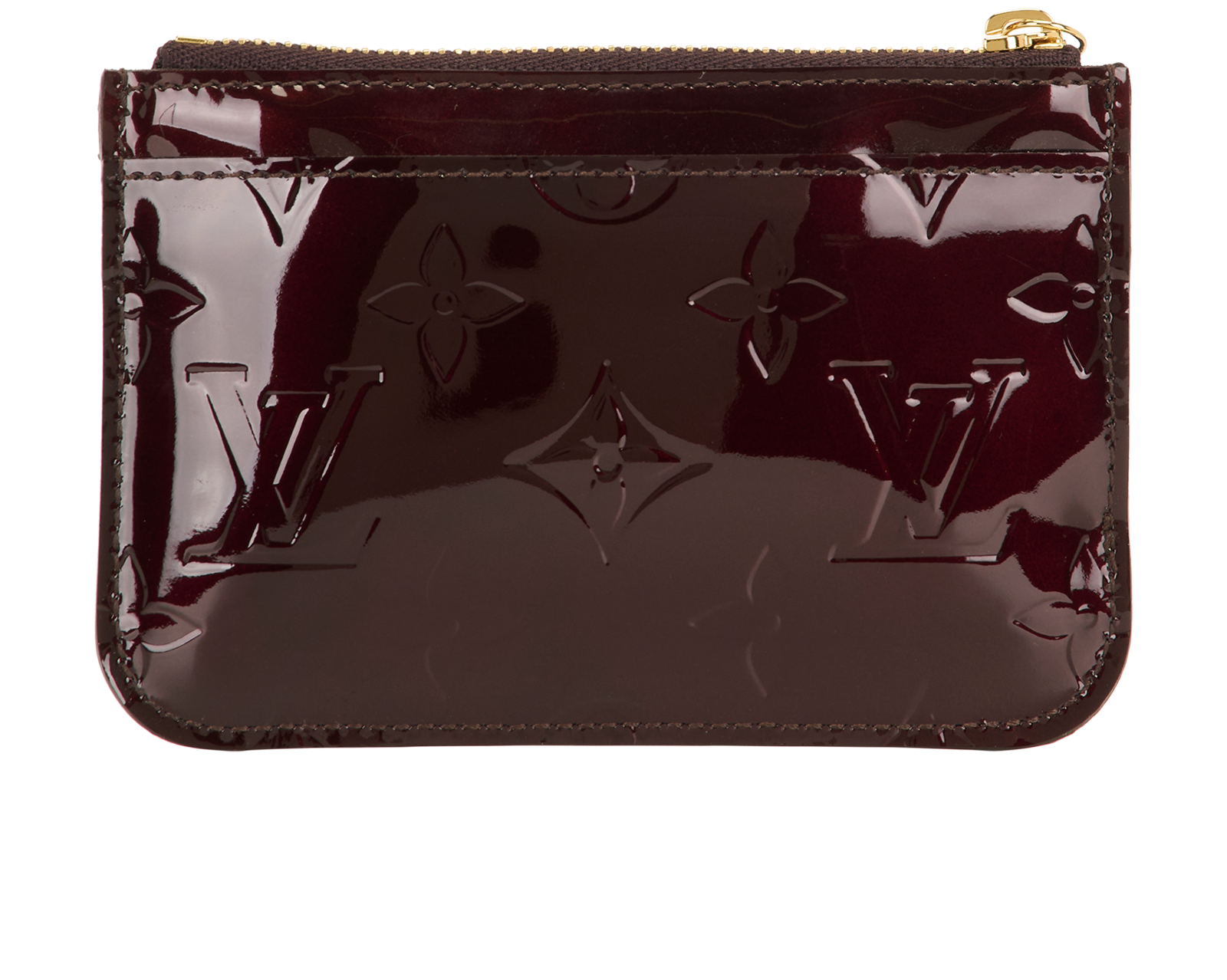 Louis Vuitton Pochette Cles, &pound;220, Accessories, Burgundy, Patent Leather, Back view